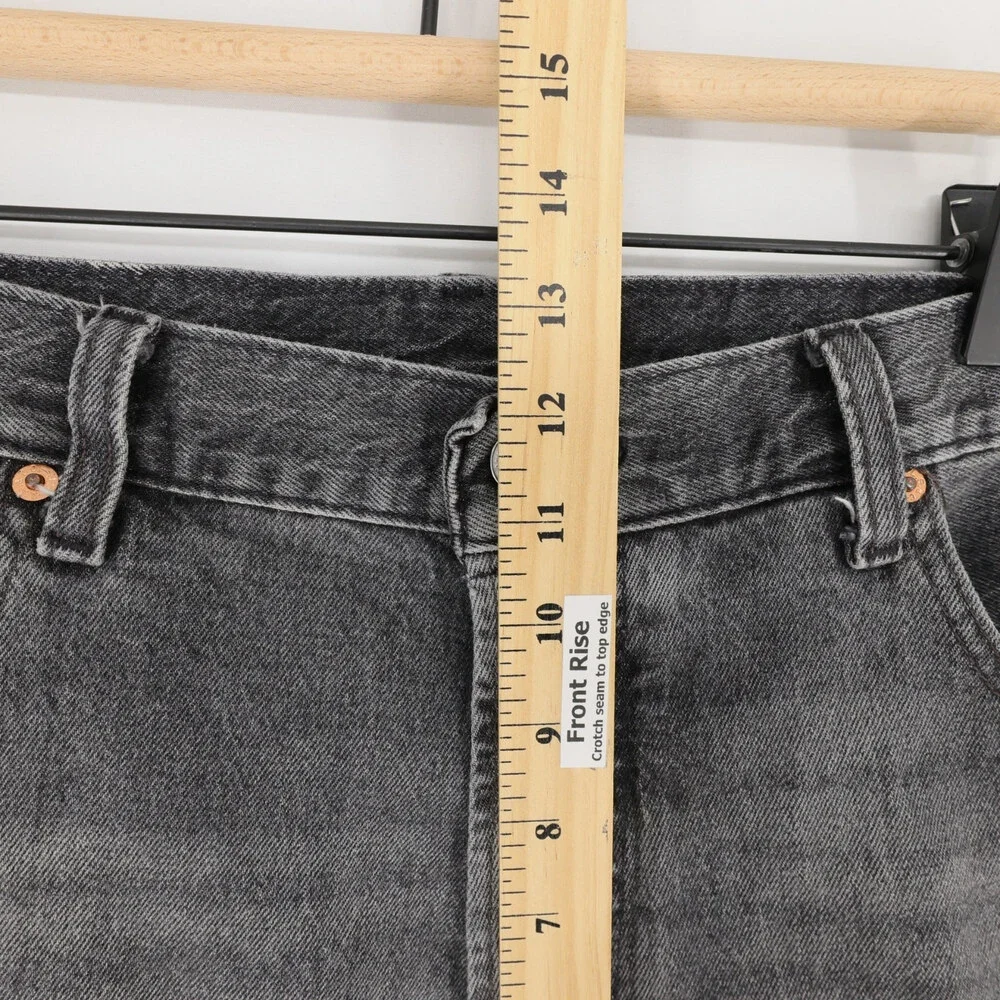 Levis 501 93 Jeans Mens 36x34 Black Gray Stretch Denim Button Fly Premium